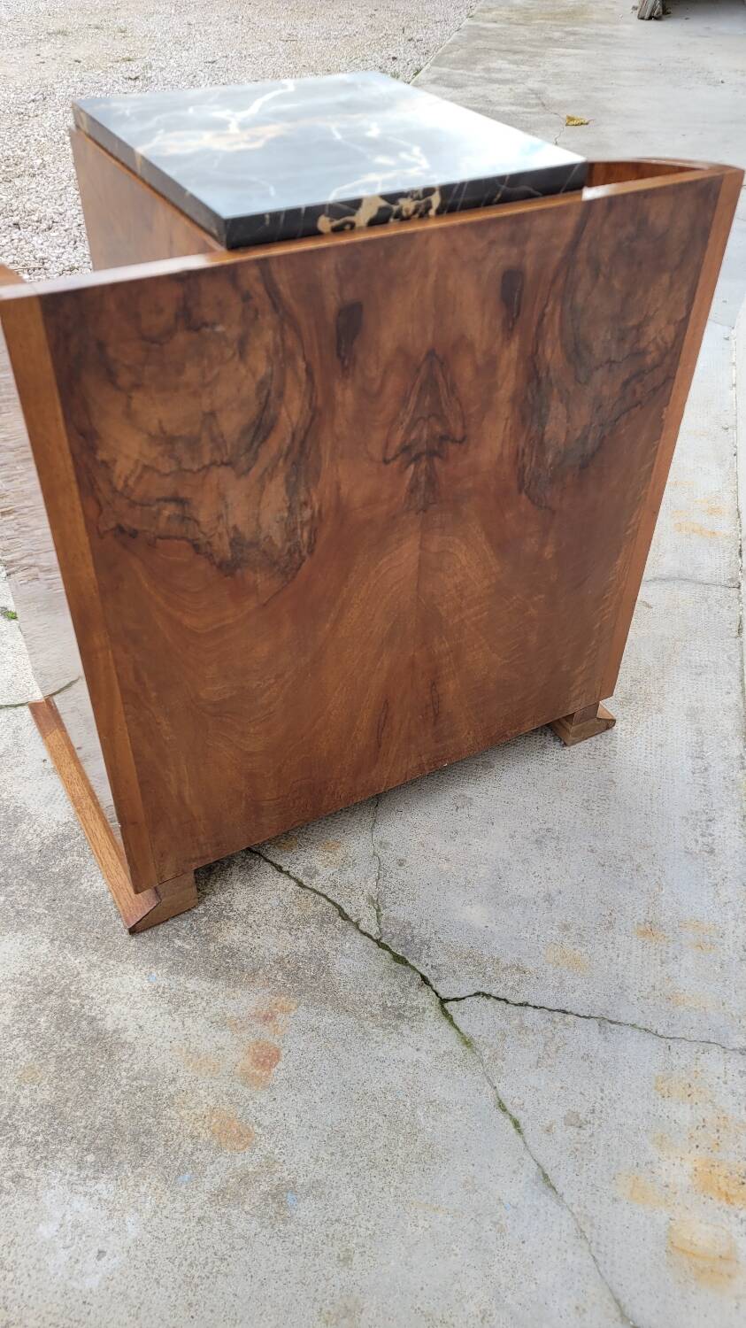 Art Deco period chest of drawers in walnut burl - 1930s