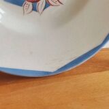 Oval white serving dish with floral patterns Floréal M.B.C.M.