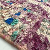 Berber rug Boujaad purple with colorful patterns 264x141cm