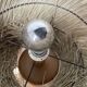 50s wood and straw lamp