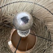 Lampe années 50 bois et paille