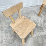 Pair of André Small solid elm chairs