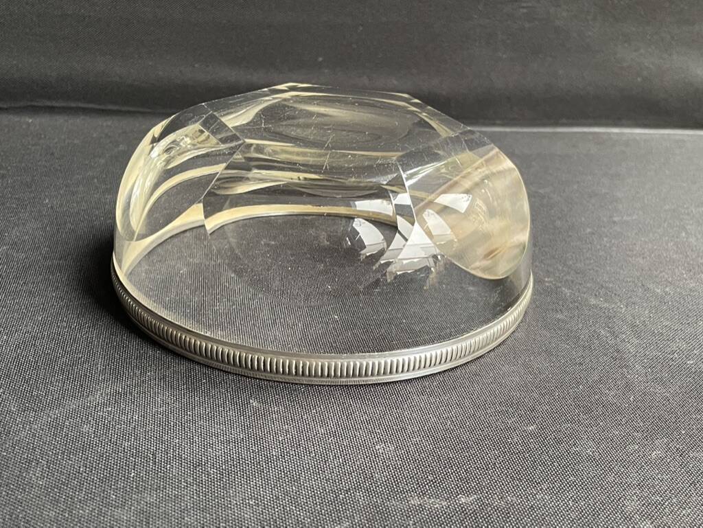 Baccarat Harcourt cream bowl – Cut crystal and silver – Head of Minerva hallmark