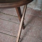 Small folding coffee table with a wooden top and brass in the Napoléon III style.