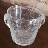 Seau à glaçons en verre soufflé bullé transparent