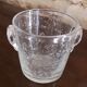 Transparent bubble blown glass ice bucket