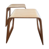 Pair of curved wooden stools
