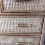 Rattan and wicker chest of drawers