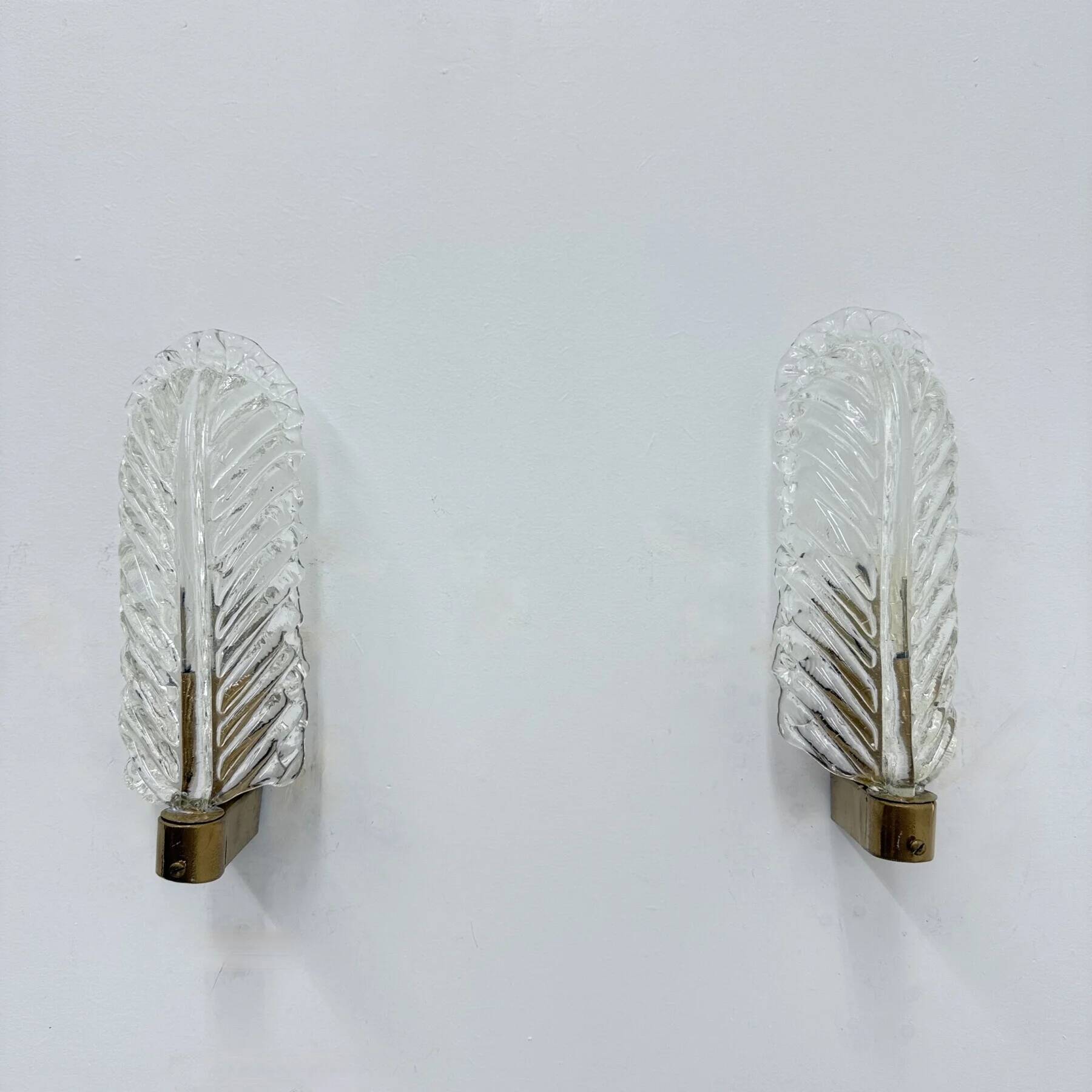 Set of 2 Barovier & Toso wall lamps sconce, 1950s Italy