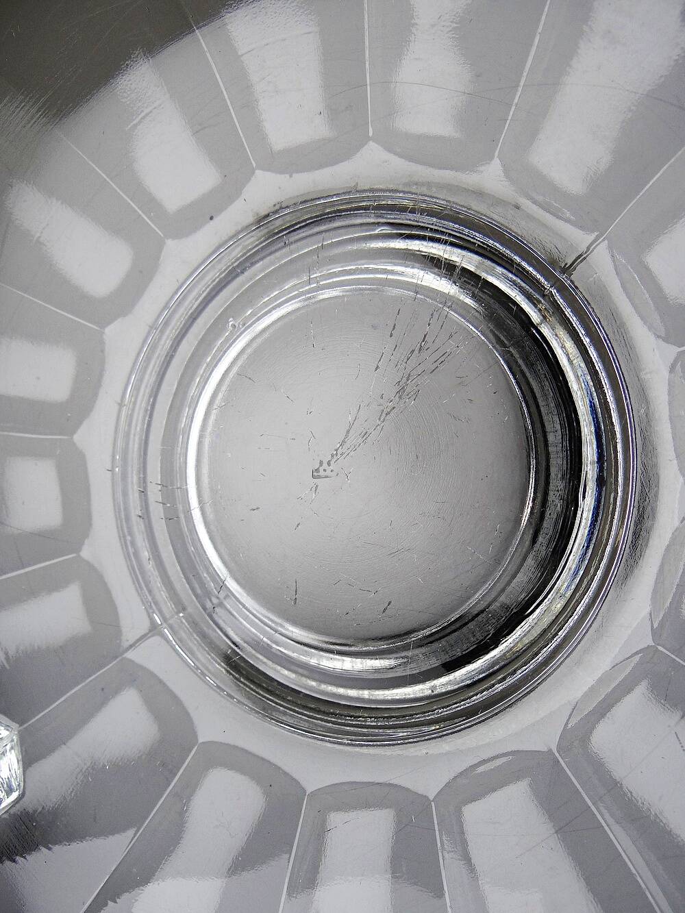 Art Deco glass bowl, in the style of Val Saint Lambert, with wide handles.