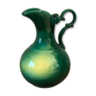 Yellow heart green ceramic pitcher