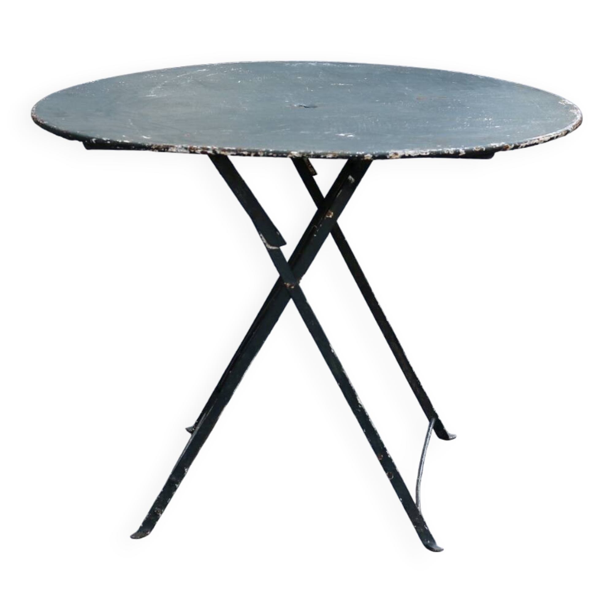 Folding wrought iron garden table