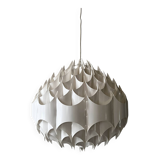 Rhythmic sculptural globe pendant light by H.Milanda, Scandinavian design 1970