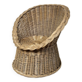 Small rattan basket armchair for children