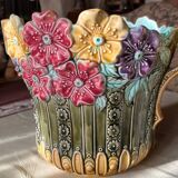 Vase barbotine  Honnaing art nouveau