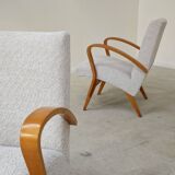 Pair of restored armchairs in large bouclette by Frantisek Jirak for Tatra 1960