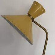 Diabolo floor lamp from the 1950s - brass & rattan - Lunel style - vintage design