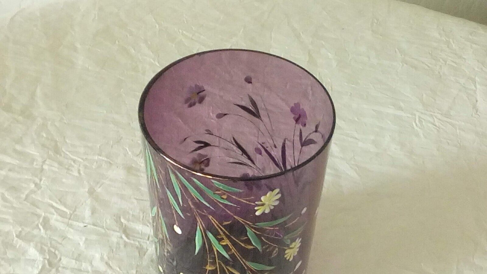 Fine crystal enamel cup glass 19th n1