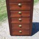 Industrial furniture Wood and Brass, 5 drawers