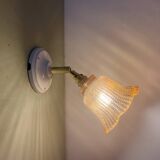 Vintage amber glass tulip wall light
