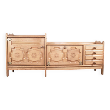 French enfilade in solid oak by Guillerme and Chambron 1960.