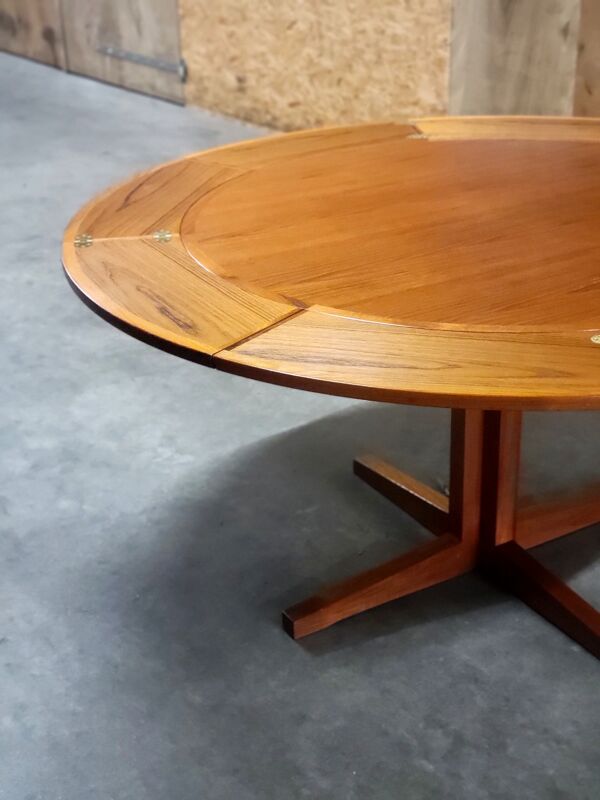 Table à manger Flip Flap Lotus Dyrlund en teck Danemark 1960
