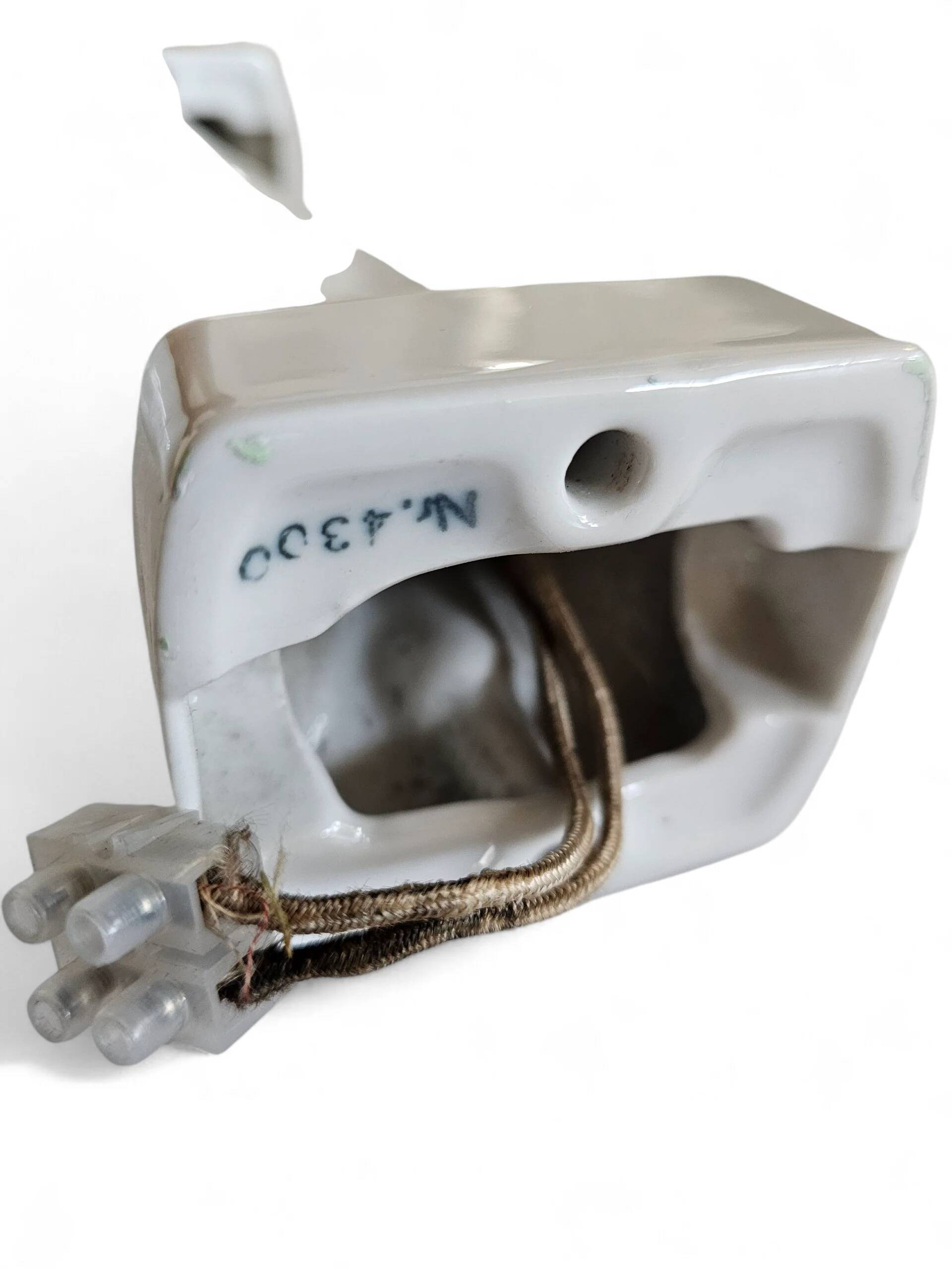 2 x Porcelain Wagenfeld wall lamp no. 4300 for Lindner / 1950s