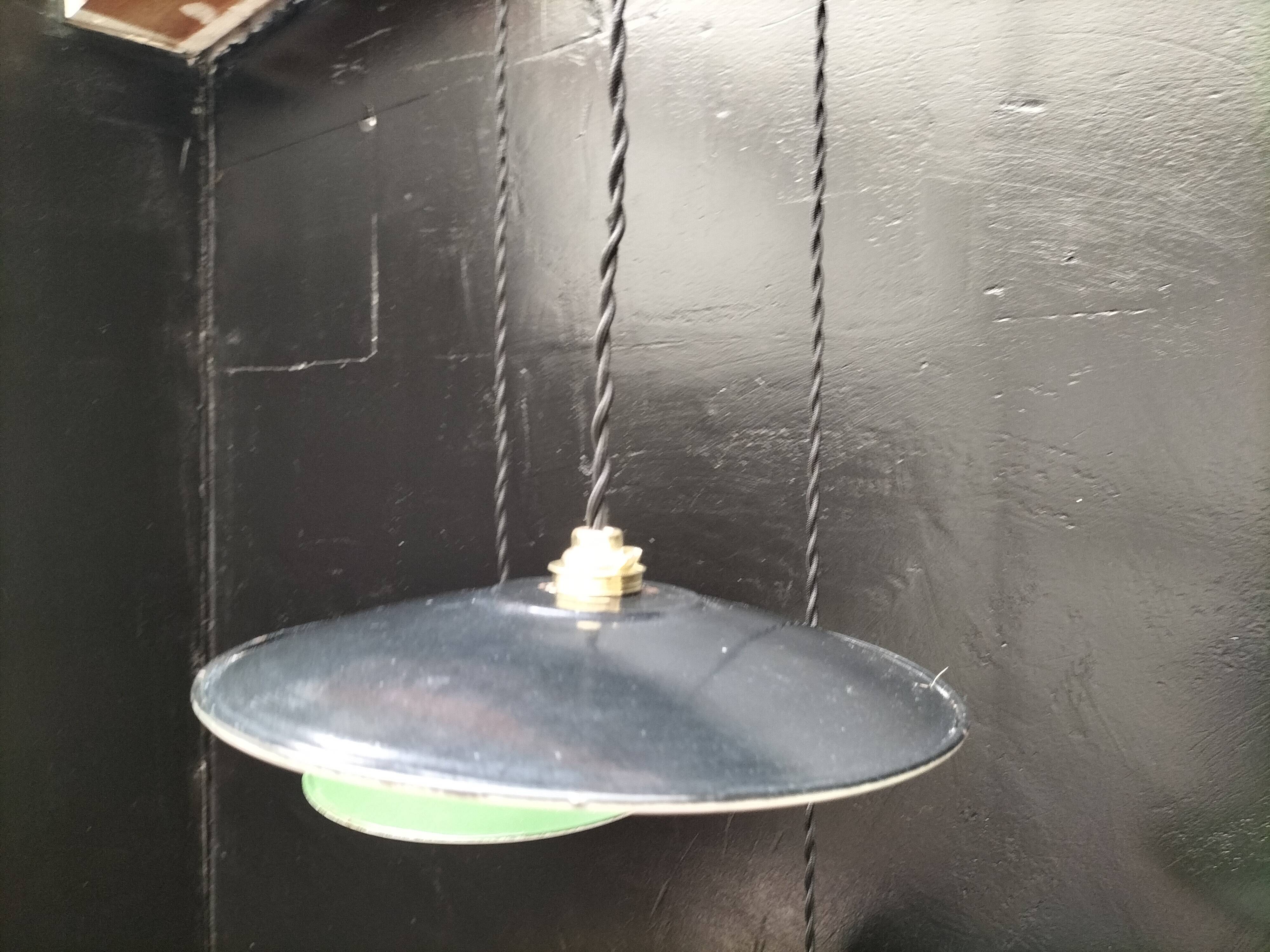 4 enameled sheet metal pendants