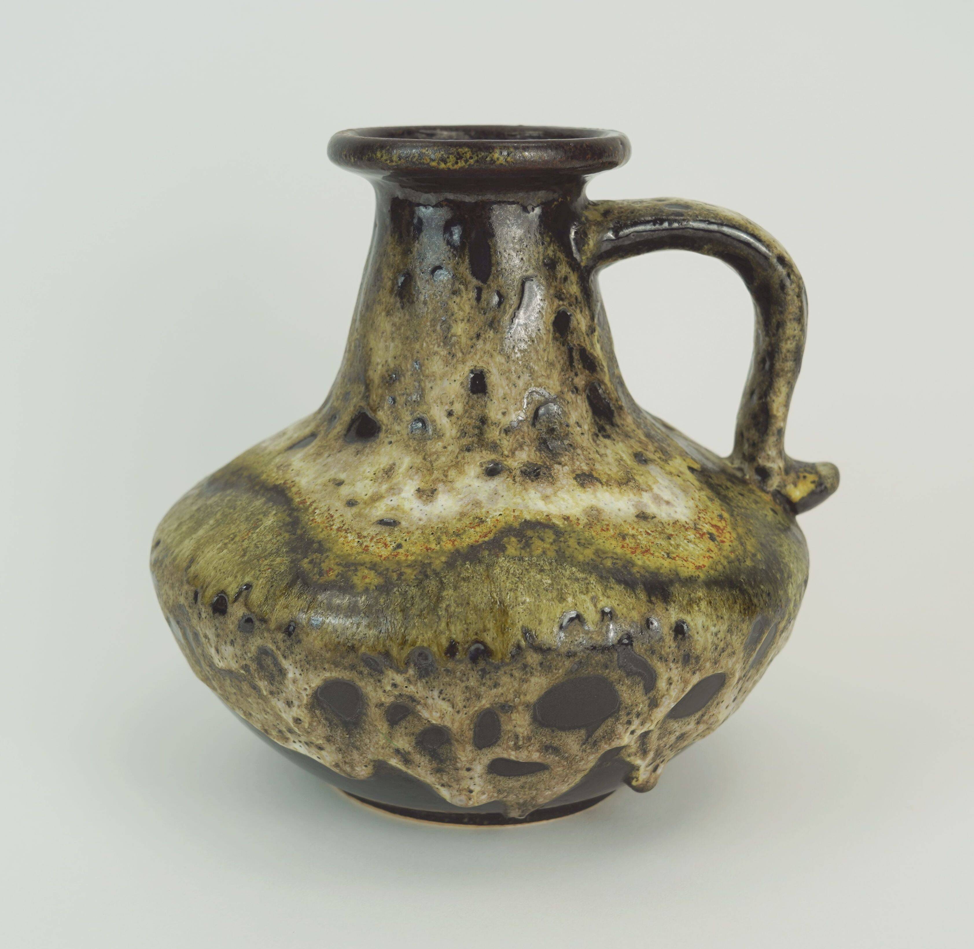 ruscha mid century VASE drip glaze earth tones pottery model 377-21