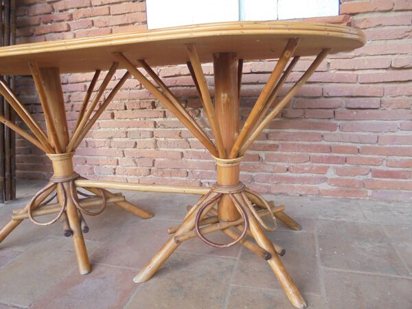 table rotin et chataignier tressé