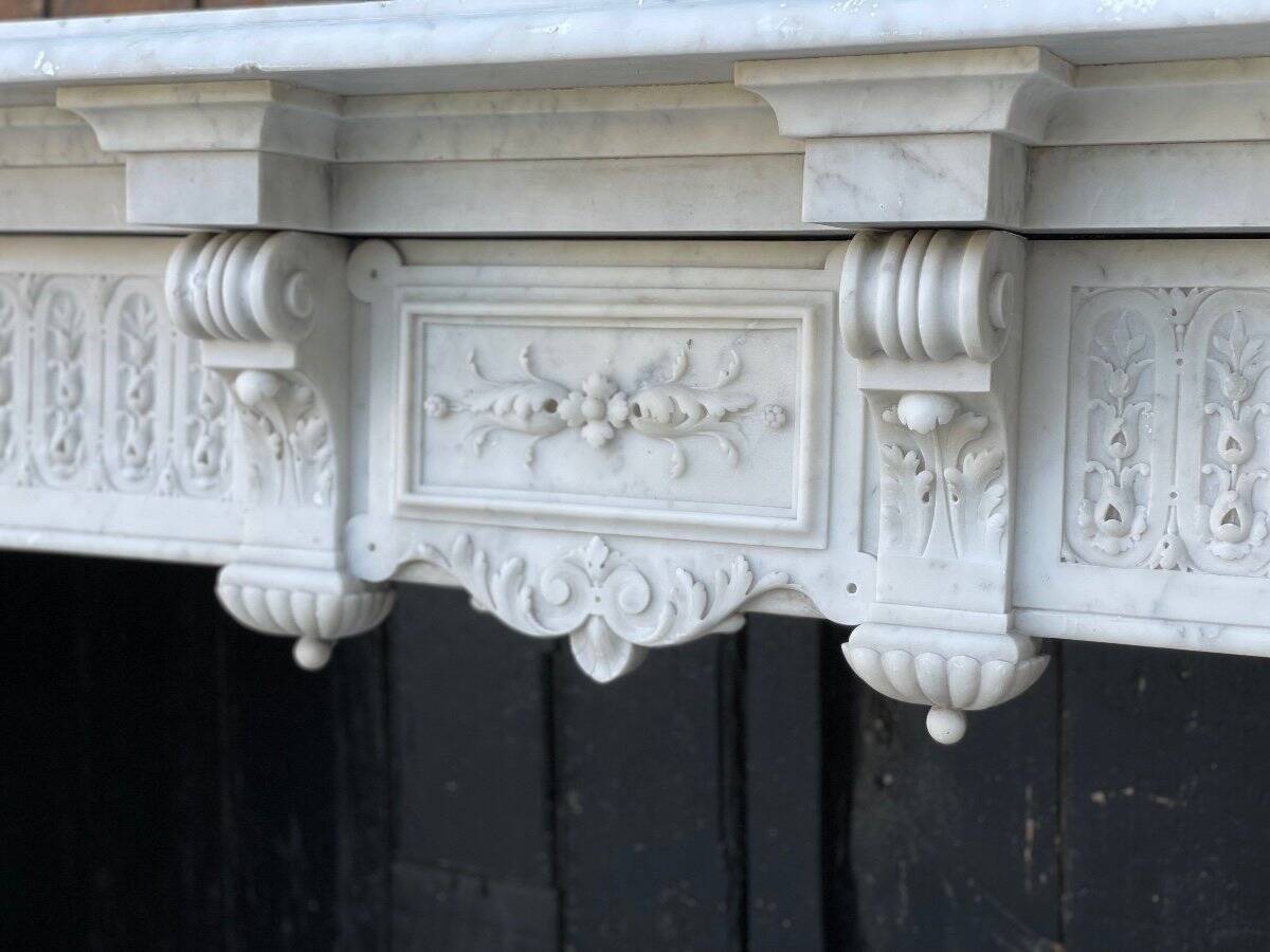 Napoleon III fireplace in Carrara marble