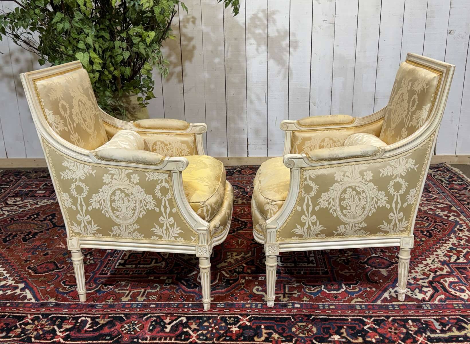 Pair of Louis XVI style armchairs from the 1960s.