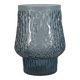 Vase vintage en verre pressé gris-bleu à décor ondulé