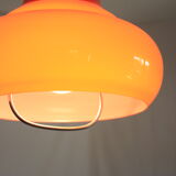 Suspension monte et baisse de cuisine, verre soufflé orange