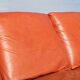Space age sofa. Tan leather. Circa 1970