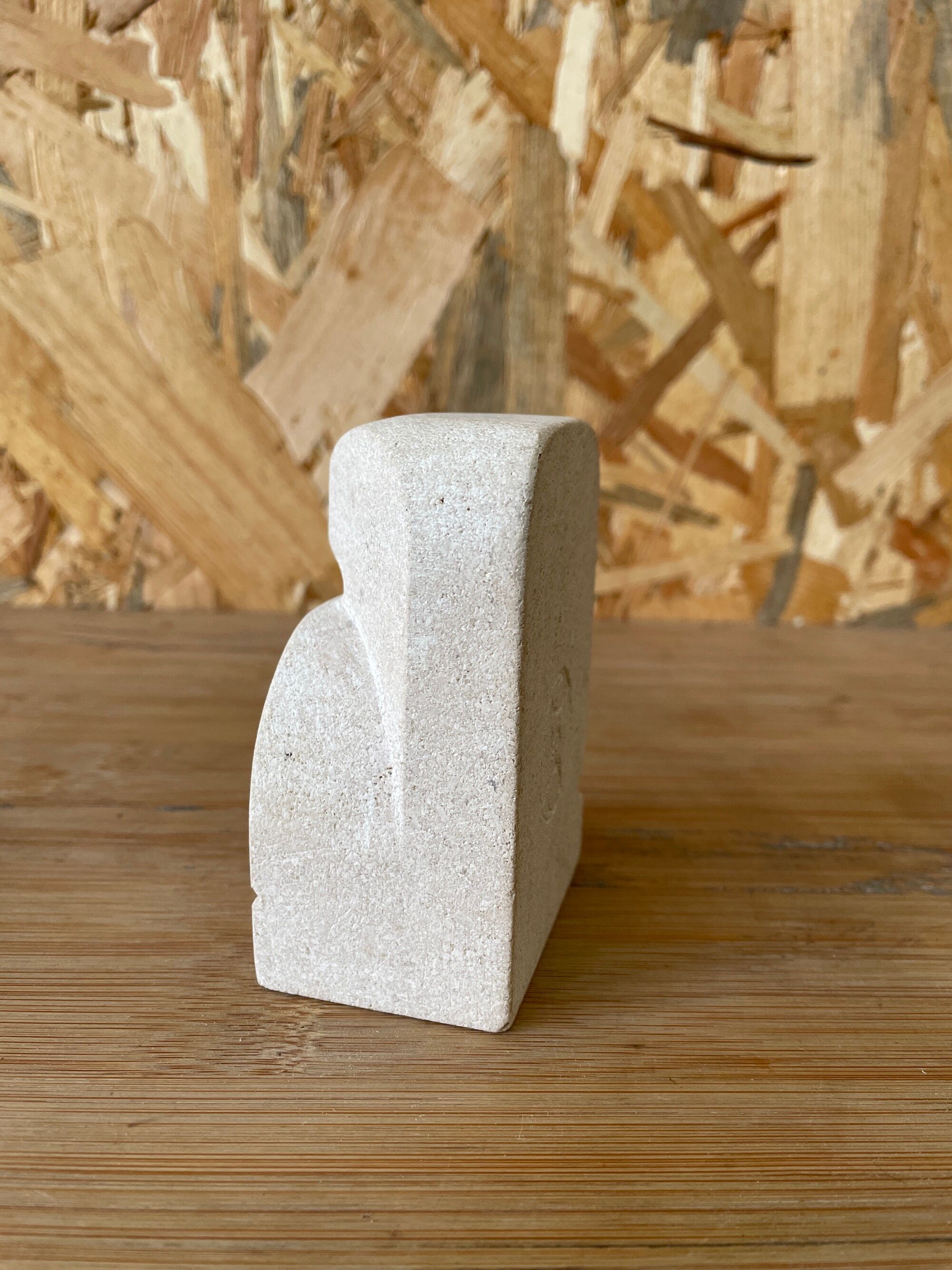 Owl/Owl Travertine Paperweight - 1970s