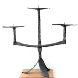 Wrought iron three-branched candle holder, 1950s
