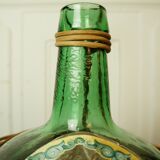 Demijohn faceted glass & rattan 1976