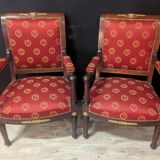 Pair of Empire armchairs in mahogany