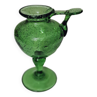 Bougeoir ou lampe à huile en verre soufflé Biot