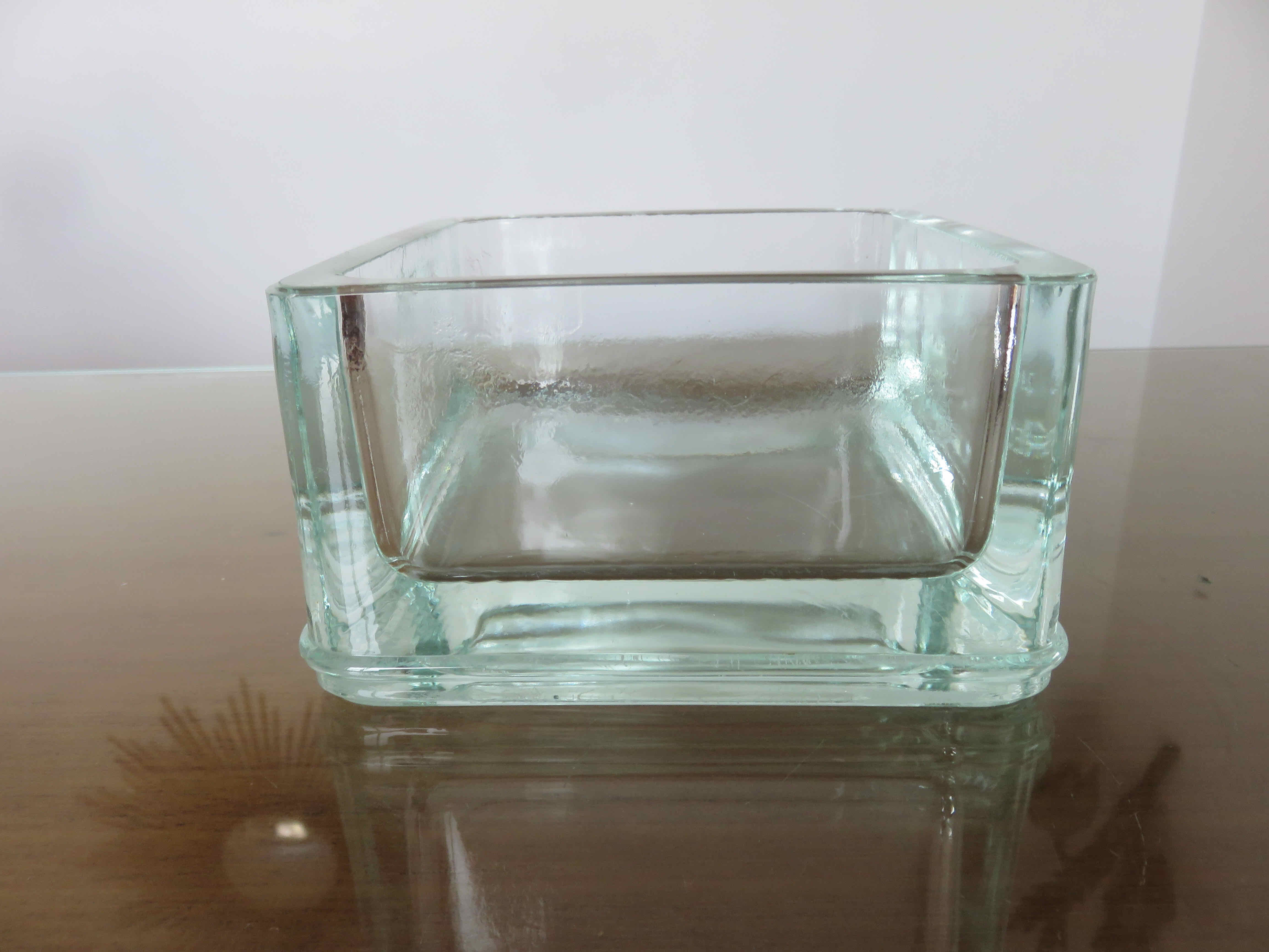 Glass pavé ashtray signed "lumax annealed" 40s 50s