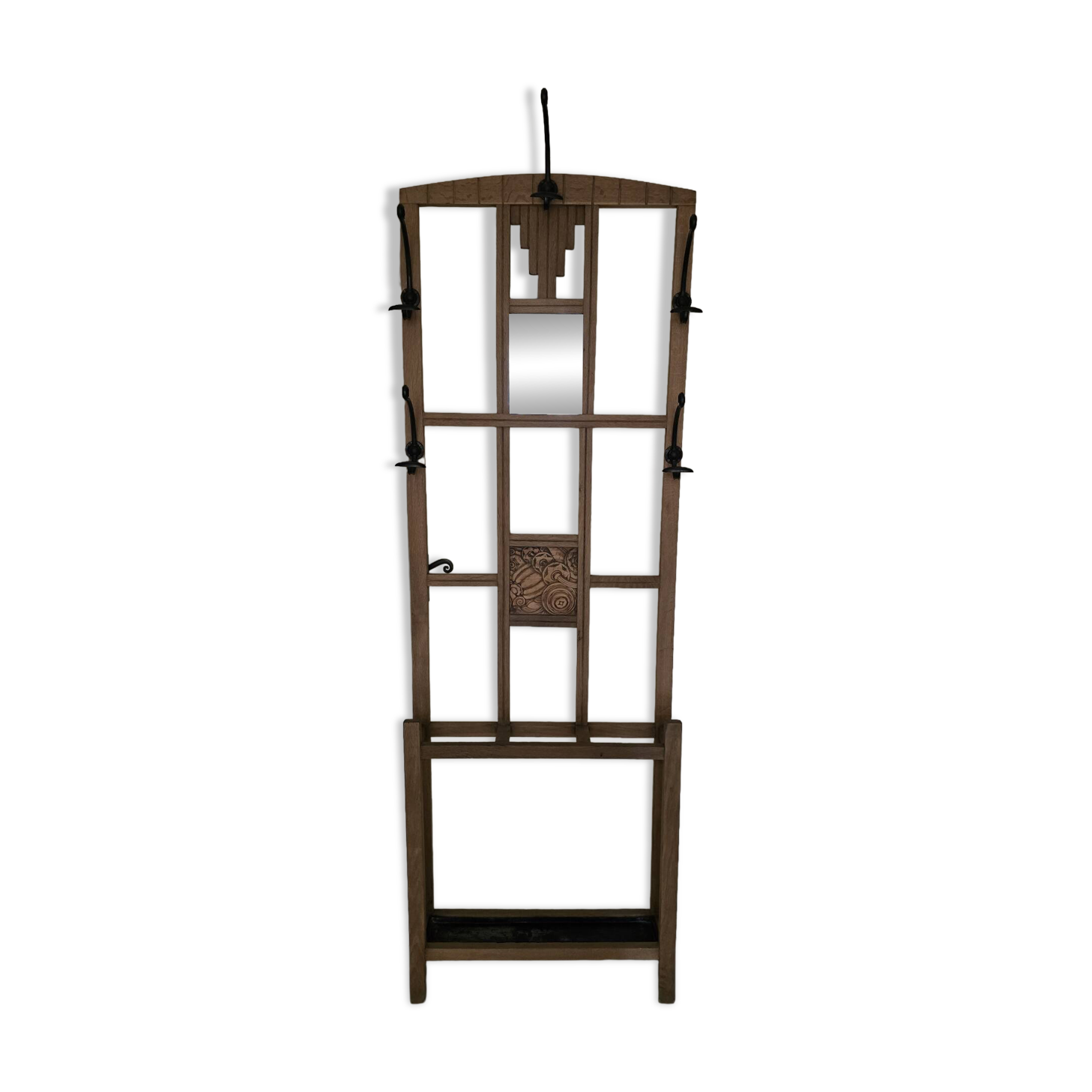 Art Deco wardrobe fully restored in raw wood.