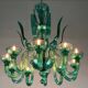 Venetian chandelier in emerald murano glass 10 arms of light