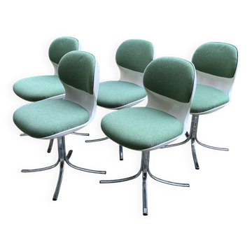 5 Space Age Stoll Giroflex 7054 vintage chairs