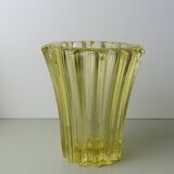 Transparent yellow glass vase
