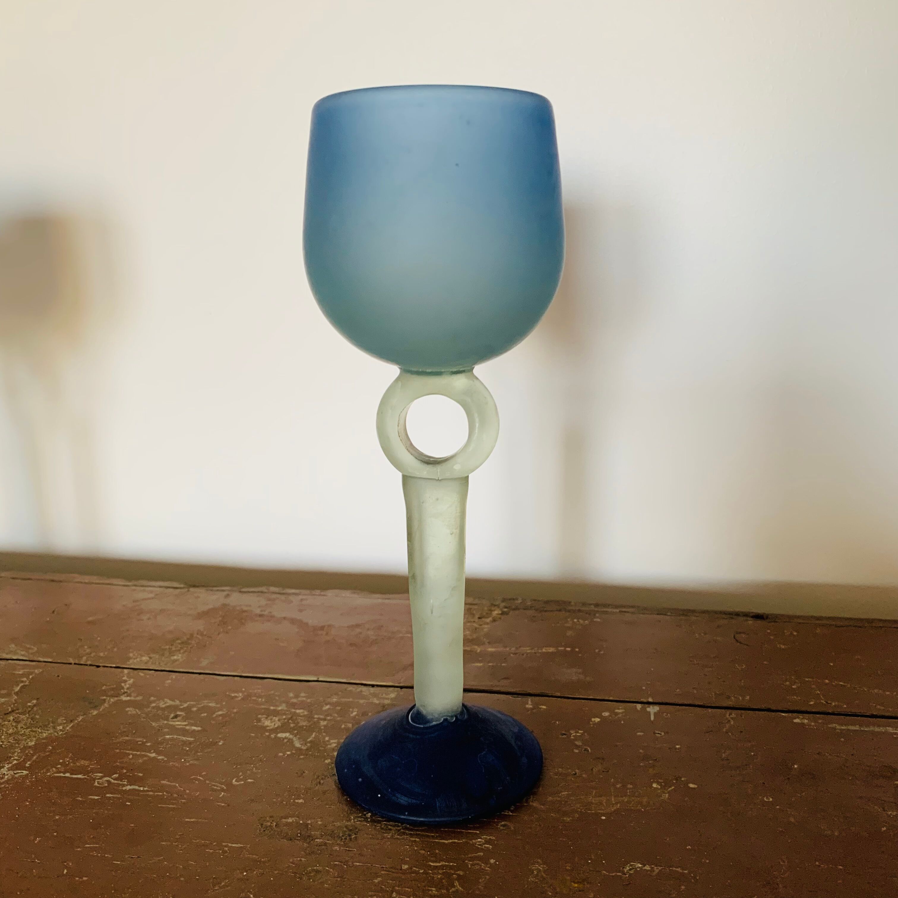 Set of 6 glass paste stemmed glasses