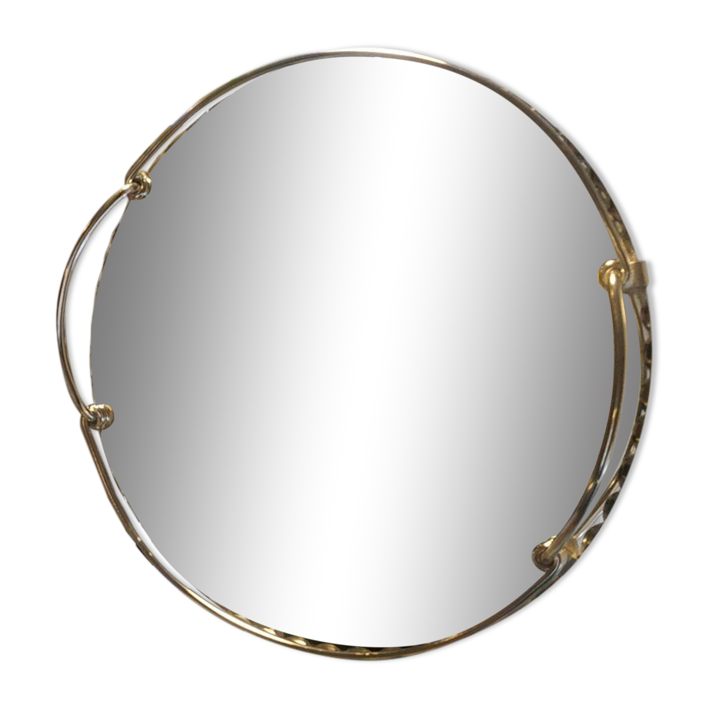 Round mirror top art deco beveled 30s