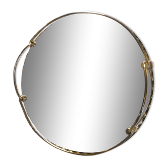 Plateau miroir rond art déco biseauté années 30