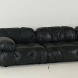 Camaleonda Sofa in Black Leather by Mario Bellini for C&B Italia 1960s
