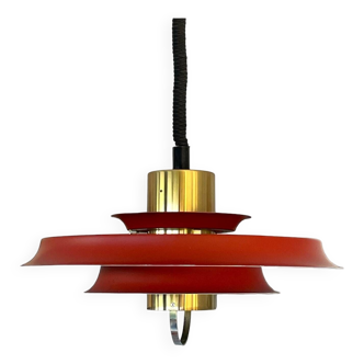 Red Vitrika pendant lamp in brass, Denmark